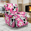 Pink Cartoon Cow Pattern Print Recliner Cover-grizzshop