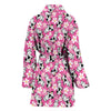 Pink Cartoon Cow Pattern Print Women Long Robe-grizzshop