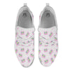 Pink Cassette Tape White Print Pattern White Athletic Shoes-grizzshop