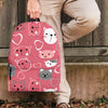 Pink Cat Face Print Backpack-grizzshop