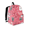 Pink Cat Face Print Backpack-grizzshop