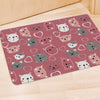 Pink Cat Face Print Door Mat-grizzshop