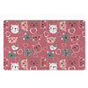 Pink Cat Face Print Door Mat-grizzshop