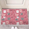 Pink Cat Face Print Door Mat-grizzshop