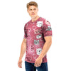 Pink Cat Face Print Men T Shirt-grizzshop