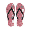 Pink Cat Face Print Men's Flip Flops-grizzshop