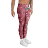 Pink Cat Face Print Men's Leggings-grizzshop