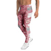 Pink Cat Face Print Men's Leggings-grizzshop