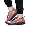 Pink Cat Face Print Men's Sneakers-grizzshop