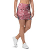 Pink Cat Face Print Mini Skirt-grizzshop