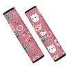 Pink Cat Face Print Seat Belt Cover-grizzshop