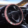 Pink Cat Face Print Steering Wheel Cover-grizzshop