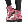 Pink Cat Face Print Women's Boots-grizzshop