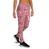 Pink Cat Face Print Women's Joggers-grizzshop