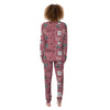 Pink Cat Face Print Women's Pajamas-grizzshop