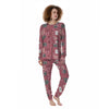 Pink Cat Face Print Women's Pajamas-grizzshop