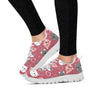 Pink Cat Face Print Women's Sneakers-grizzshop