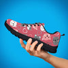 Pink Cat Face Print Women's Sneakers-grizzshop