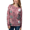 Pink Cat Face Print Women's Sweatshirt-grizzshop