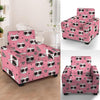 Pink Cat Print Armchair Cover-grizzshop