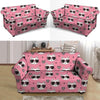 Pink Cat Print Loveseat Cover-grizzshop