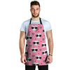 Pink Cat Print Men's Apron-grizzshop