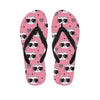 Pink Cat Print Men's Flip Flops-grizzshop