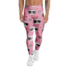 Pink Cat Print Men's Leggings-grizzshop