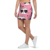 Pink Cat Print Mini Skirt-grizzshop