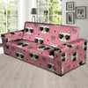 Pink Cat Print Sofa Cover-grizzshop