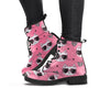 Pink Cat Print Women's Boots-grizzshop