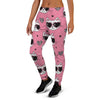 Pink Cat Print Women's Joggers-grizzshop