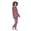 Pink Cat Print Women's Pajamas-grizzshop