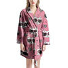 Pink Cat Print Women's Robe-grizzshop