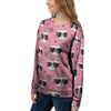 Pink Cat Print Women's Sweatshirt-grizzshop