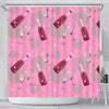 Load image into Gallery viewer, Pink Champagne Pattern Print Bathroom Shower Curtain-grizzshop