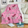 Pink Champagne Pattern Print Blanket-grizzshop