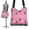 Pink Champagne Pattern Print Crossbody bags-grizzshop