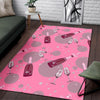 Pink Champagne Pattern Print Floor Mat-grizzshop