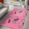 Pink Champagne Pattern Print Floor Mat-grizzshop