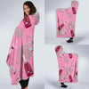 Pink Champagne Pattern Print Hooded Blanket-grizzshop