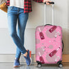 Pink Champagne Pattern Print Luggage Cover Protector-grizzshop