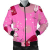 Pink Champagne Pattern Print Men's Bomber Jacket-grizzshop