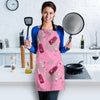 Pink Champagne Pattern Print Women's Apron-grizzshop