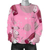 Pink Champagne Pattern Print Women's Sweatshirt-grizzshop