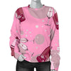 Pink Champagne Pattern Print Women's Sweatshirt-grizzshop