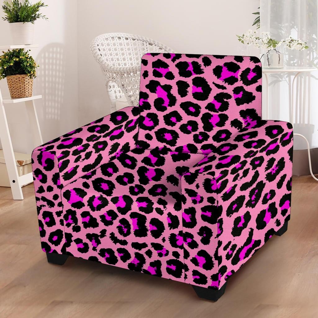 Pink Cheetah Leopard Armchair Cover-grizzshop