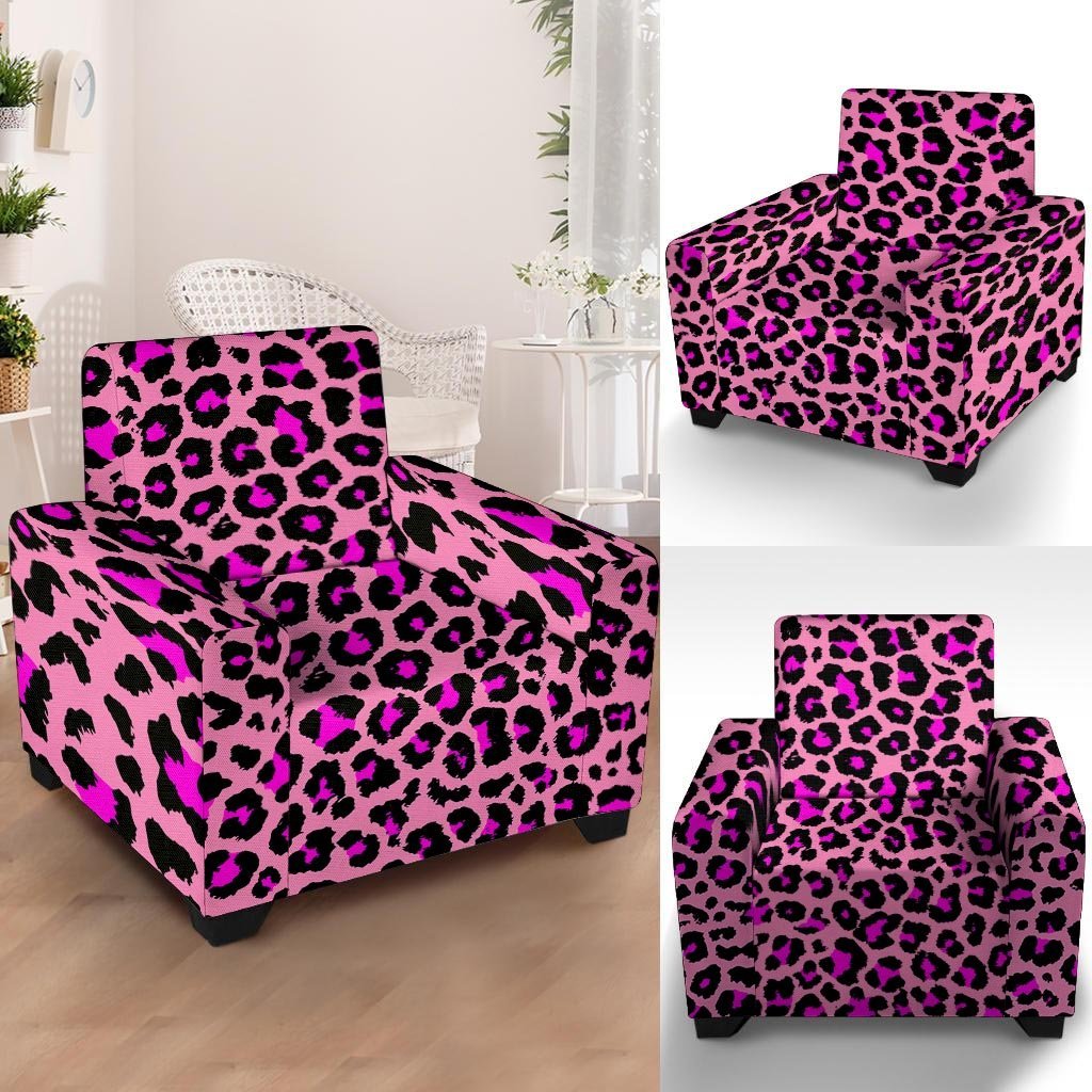 Pink Cheetah Leopard Armchair Cover-grizzshop