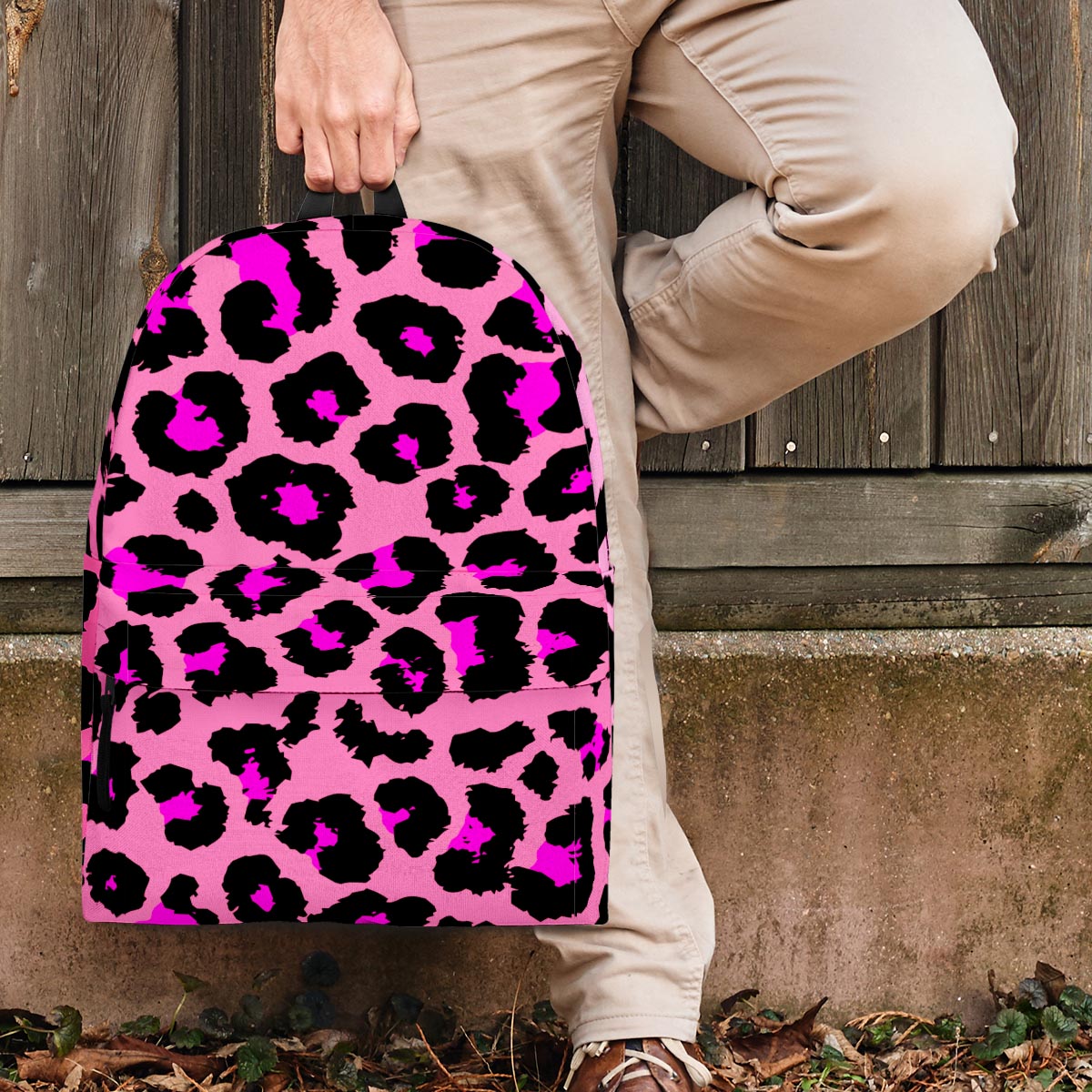 Pink Cheetah Leopard Backpack-grizzshop