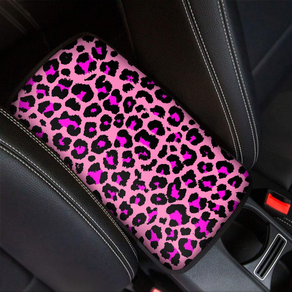 Pink Cheetah Leopard Car Console Cover-grizzshop